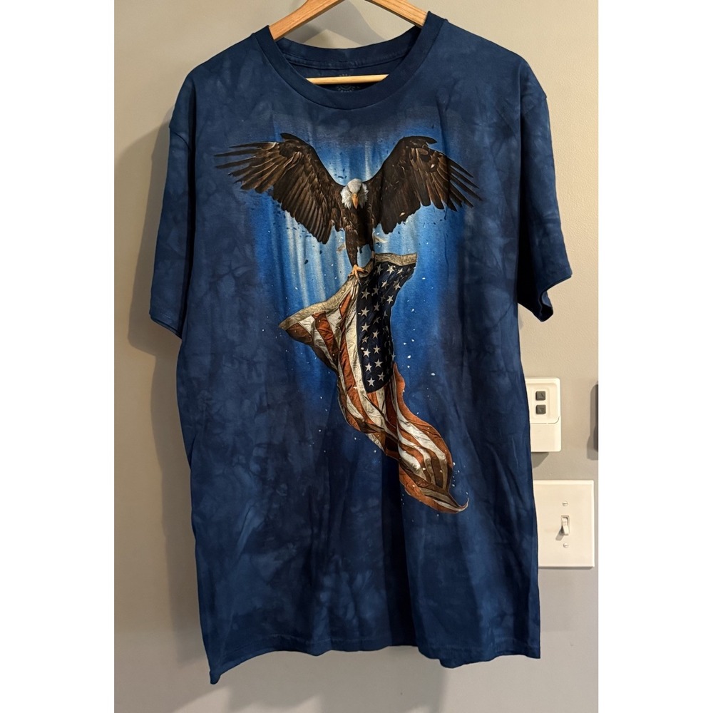 The Mountain Shirt Patriotic American Flag Eagle Tie Dye T Artist Graphic Large